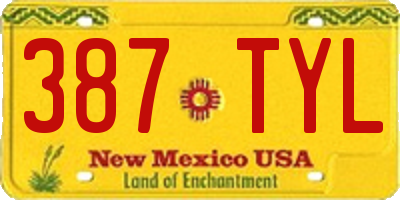 NM license plate 387TYL