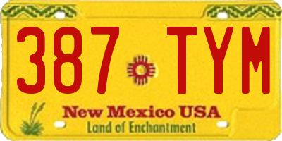 NM license plate 387TYM