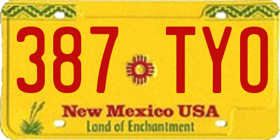 NM license plate 387TYO