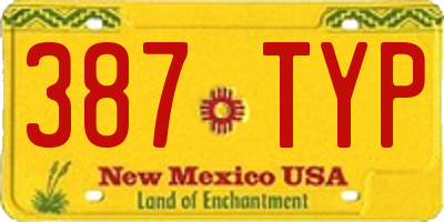 NM license plate 387TYP