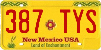 NM license plate 387TYS