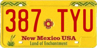 NM license plate 387TYU