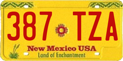 NM license plate 387TZA