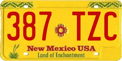 NM license plate 387TZC