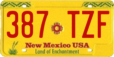 NM license plate 387TZF