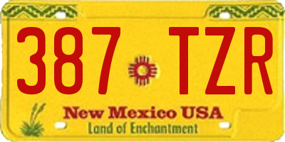 NM license plate 387TZR