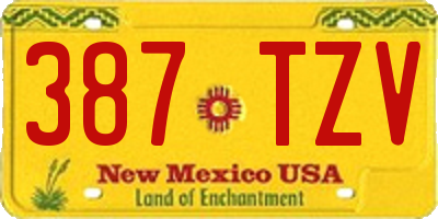 NM license plate 387TZV