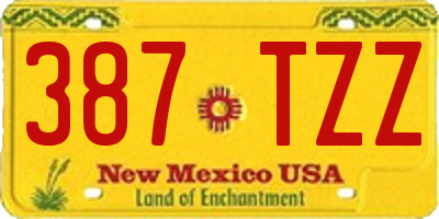 NM license plate 387TZZ