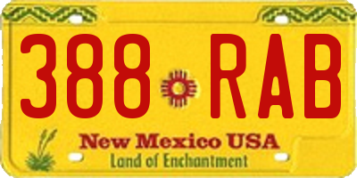 NM license plate 388RAB