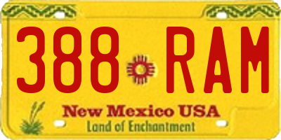 NM license plate 388RAM