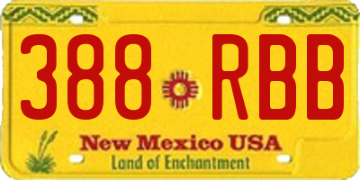 NM license plate 388RBB