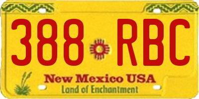 NM license plate 388RBC
