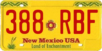 NM license plate 388RBF