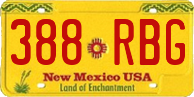 NM license plate 388RBG
