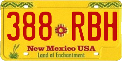 NM license plate 388RBH
