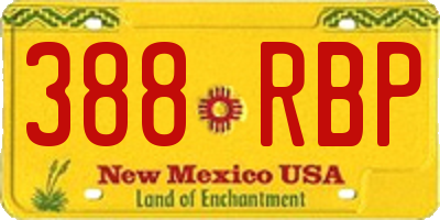 NM license plate 388RBP