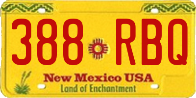 NM license plate 388RBQ