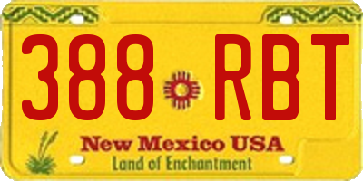 NM license plate 388RBT