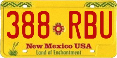 NM license plate 388RBU