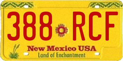 NM license plate 388RCF