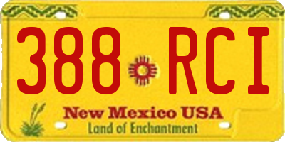 NM license plate 388RCI