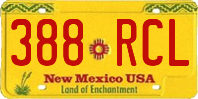 NM license plate 388RCL