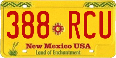 NM license plate 388RCU