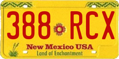 NM license plate 388RCX