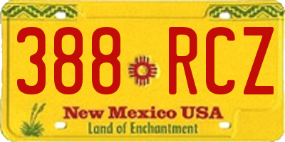 NM license plate 388RCZ