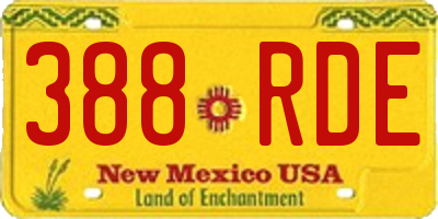 NM license plate 388RDE