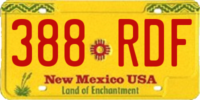 NM license plate 388RDF