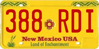 NM license plate 388RDI