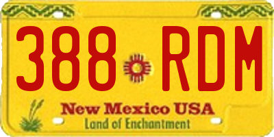 NM license plate 388RDM
