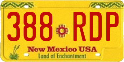 NM license plate 388RDP