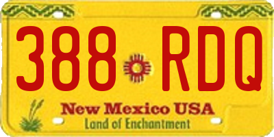 NM license plate 388RDQ
