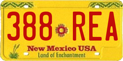 NM license plate 388REA