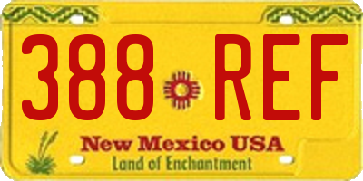 NM license plate 388REF
