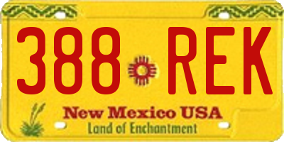 NM license plate 388REK