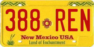 NM license plate 388REN