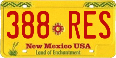 NM license plate 388RES