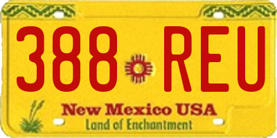 NM license plate 388REU