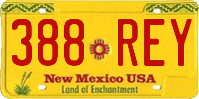 NM license plate 388REY