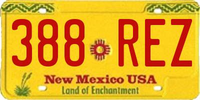 NM license plate 388REZ