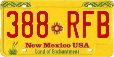 NM license plate 388RFB