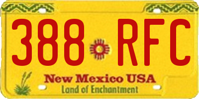 NM license plate 388RFC