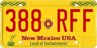 NM license plate 388RFF