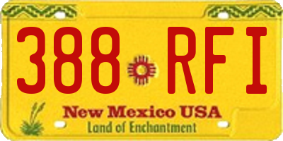 NM license plate 388RFI