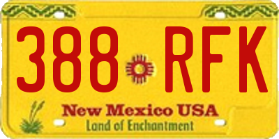 NM license plate 388RFK