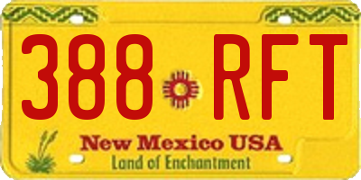 NM license plate 388RFT