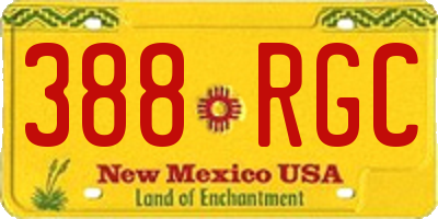 NM license plate 388RGC